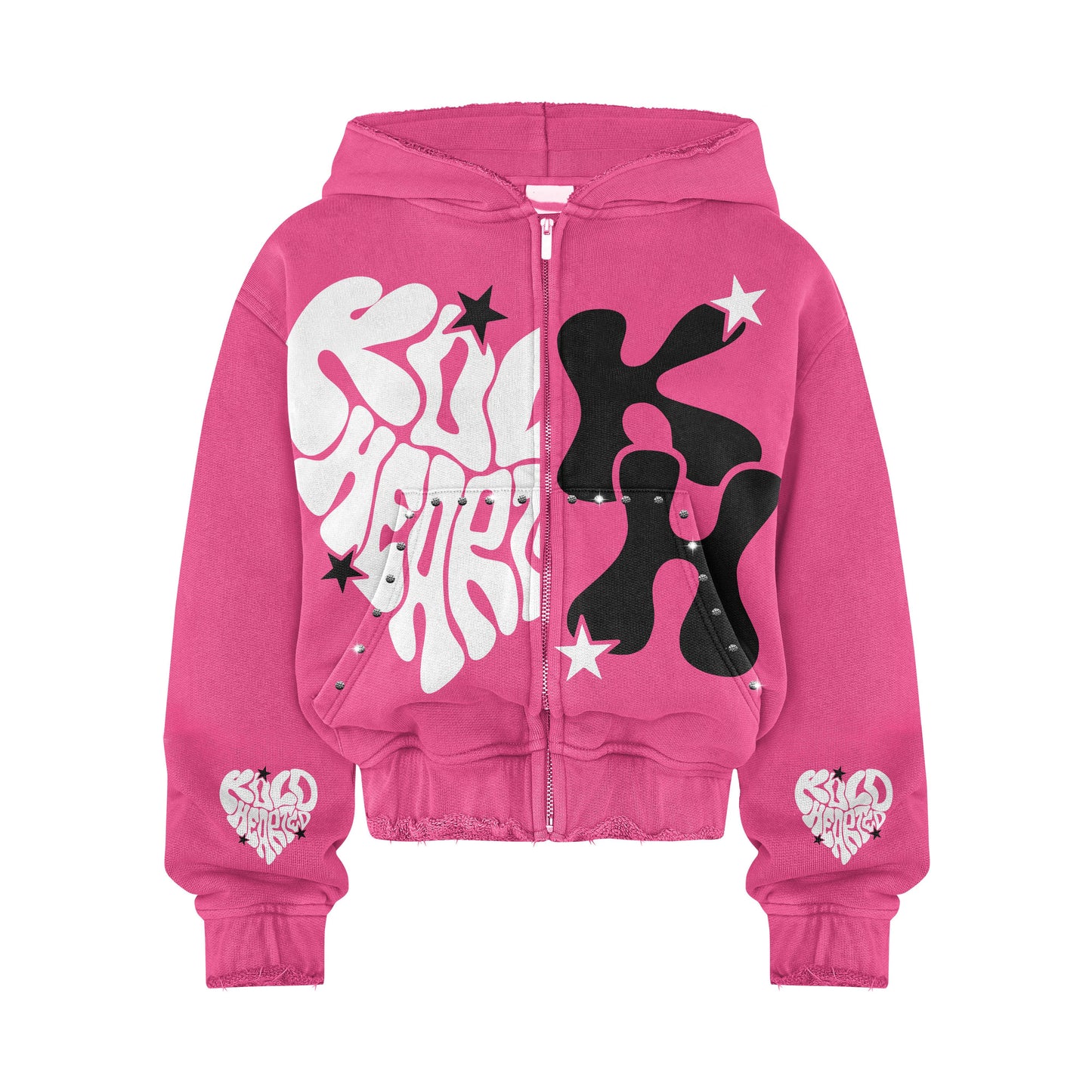 heart shaped crop hoodie