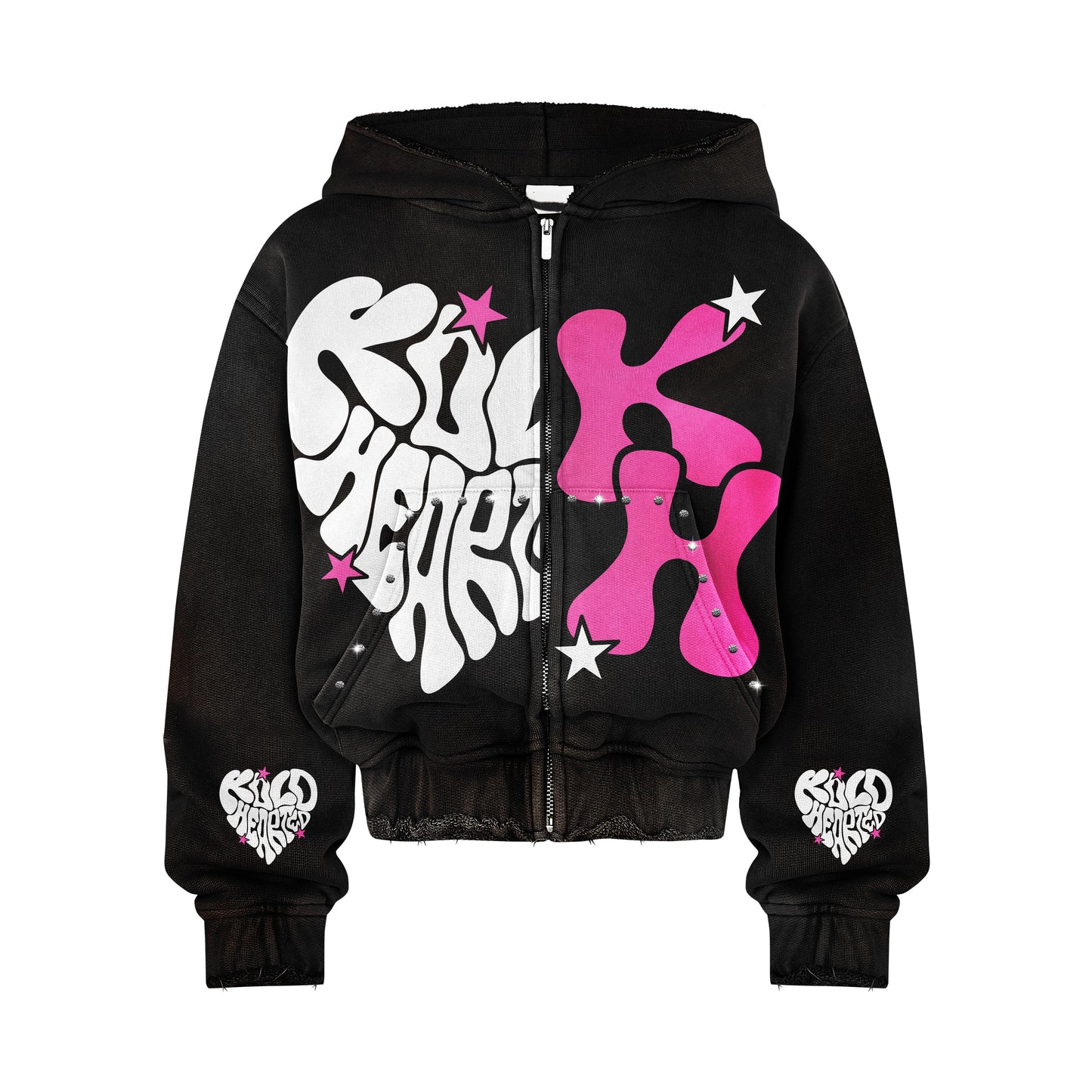 (heart shaped crop hoodie