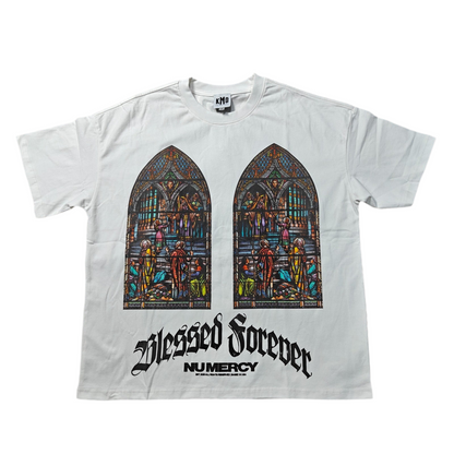 WHITE BLESSED FOREVER TEE