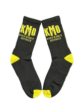 Load image into Gallery viewer, KMD BLK/YELLOW SOCKS
